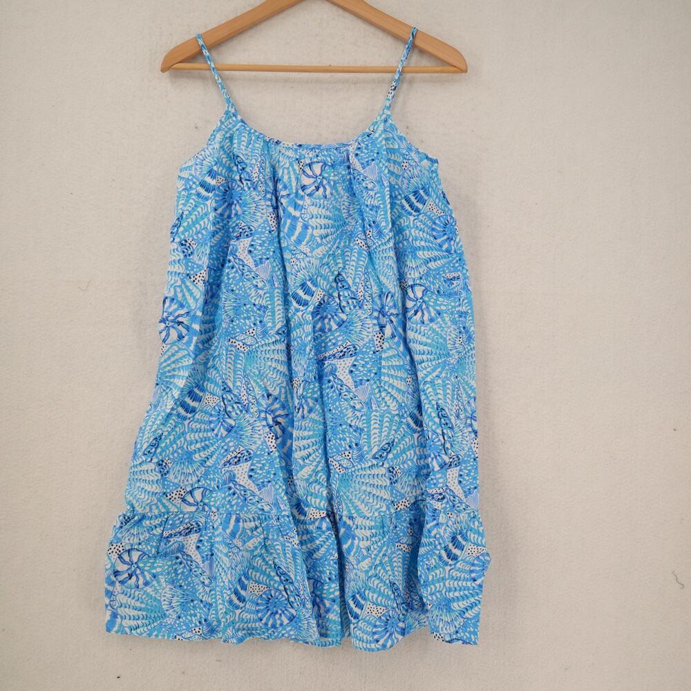 New Lilly Pulitzer Women's Small Jayden Linen Dress  Amalfi Blue by The Seashore - Picture 2 of 12